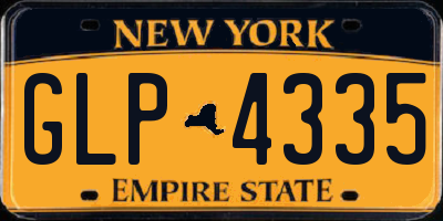NY license plate GLP4335