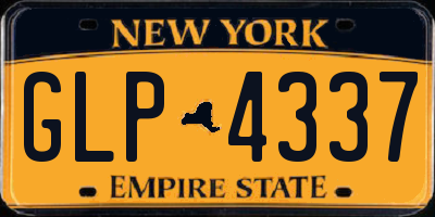 NY license plate GLP4337