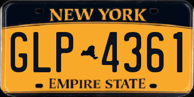 NY license plate GLP4361