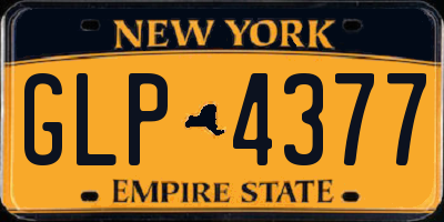 NY license plate GLP4377