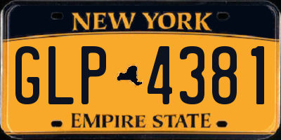 NY license plate GLP4381