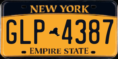 NY license plate GLP4387