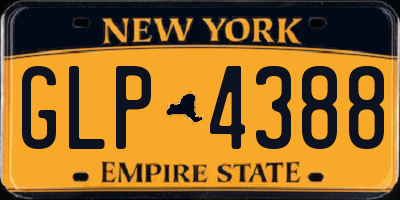 NY license plate GLP4388