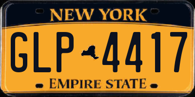 NY license plate GLP4417
