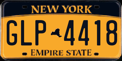 NY license plate GLP4418
