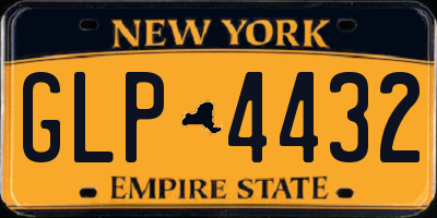 NY license plate GLP4432