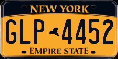 NY license plate GLP4452