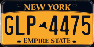 NY license plate GLP4475