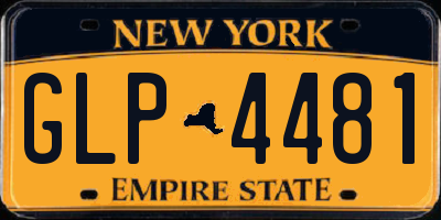 NY license plate GLP4481