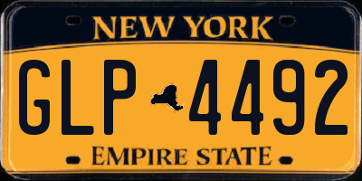 NY license plate GLP4492