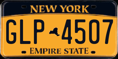 NY license plate GLP4507