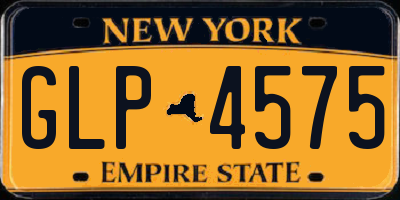 NY license plate GLP4575