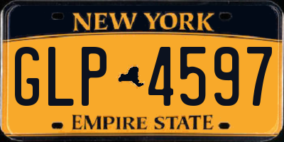 NY license plate GLP4597