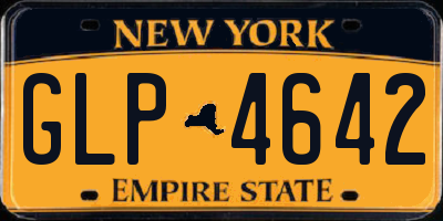 NY license plate GLP4642