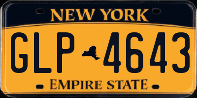 NY license plate GLP4643