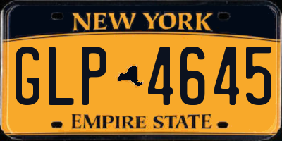 NY license plate GLP4645