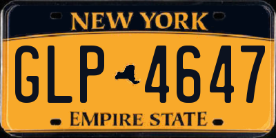 NY license plate GLP4647