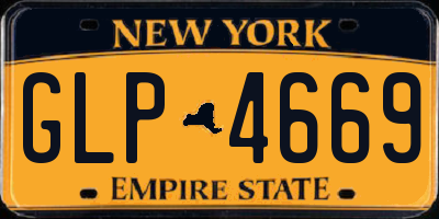 NY license plate GLP4669