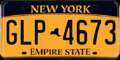 NY license plate GLP4673