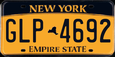 NY license plate GLP4692