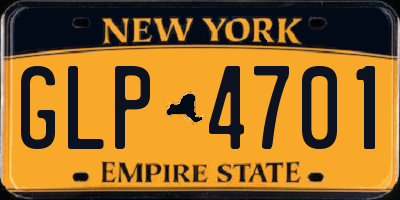 NY license plate GLP4701