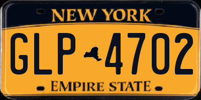 NY license plate GLP4702