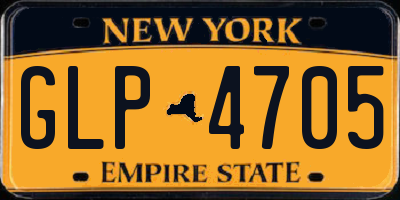 NY license plate GLP4705