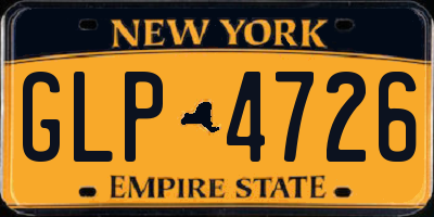 NY license plate GLP4726