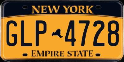 NY license plate GLP4728