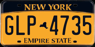 NY license plate GLP4735