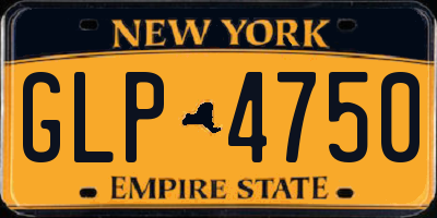 NY license plate GLP4750