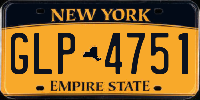 NY license plate GLP4751