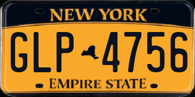 NY license plate GLP4756