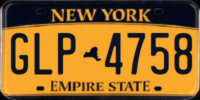 NY license plate GLP4758