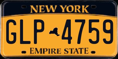 NY license plate GLP4759