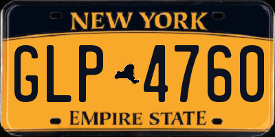 NY license plate GLP4760