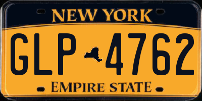 NY license plate GLP4762