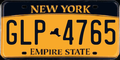NY license plate GLP4765