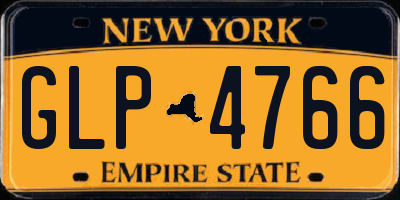 NY license plate GLP4766
