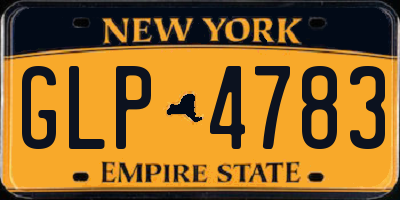 NY license plate GLP4783