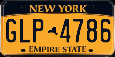NY license plate GLP4786