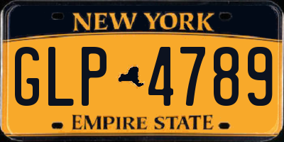 NY license plate GLP4789