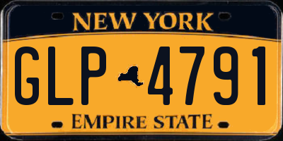 NY license plate GLP4791