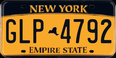 NY license plate GLP4792