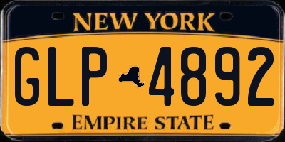 NY license plate GLP4892