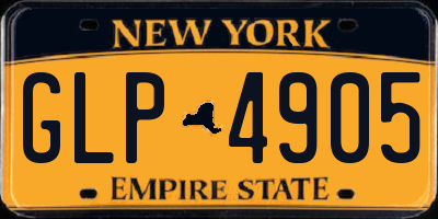 NY license plate GLP4905