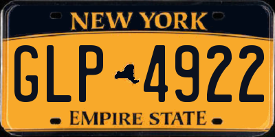 NY license plate GLP4922