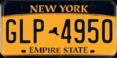 NY license plate GLP4950