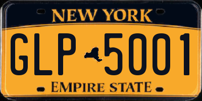 NY license plate GLP5001