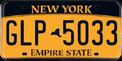 NY license plate GLP5033